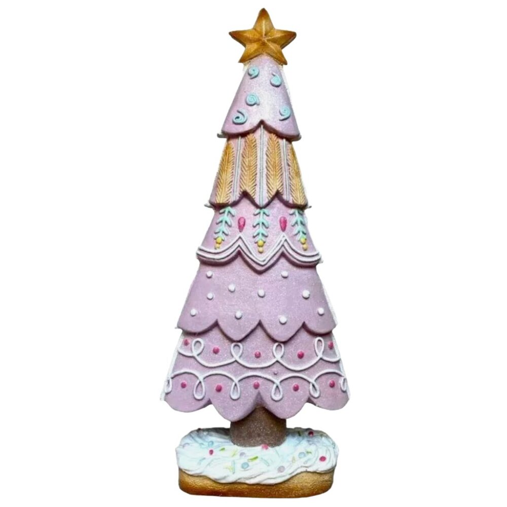 Lilac Pink Tiered Sprinkles Candy Icing Sugar 15" Resin CHRISTMAS TREE New NWT